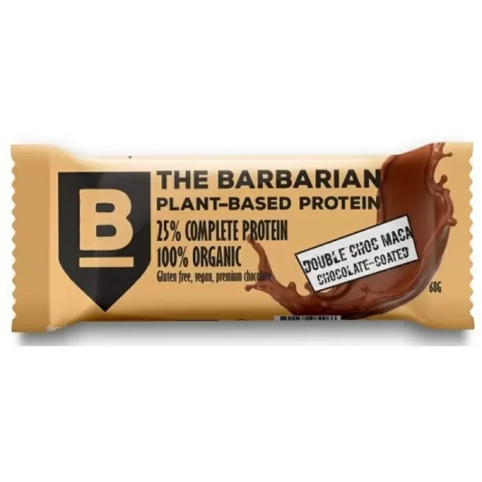 Barbarian Foods Plant-Based Μπάρα με 25% Πρωτεΐνη & Γεύση Double Chocolate Maca 68gr